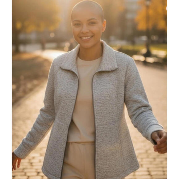 Thread & Supply Sweaters - Thread & Supply Blue Zip Up Jacket Womens Small Full Zip Cozy Fleece Lined